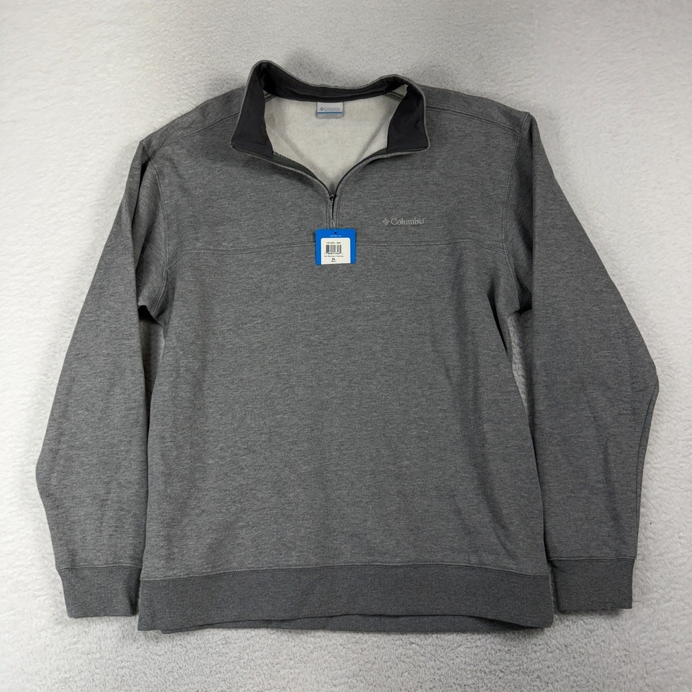 Columbia Sweatshirt Mens XL Gray Pullover Half Zip Hart Mountain II NWT